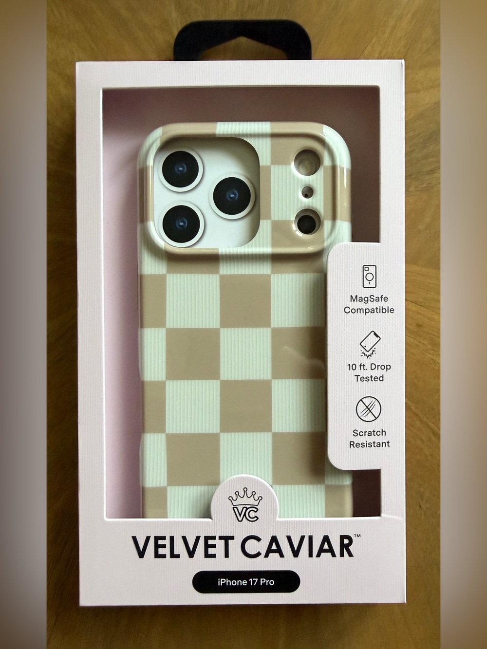 Velvet Caviar Beige & Cream Check iPhone Case - iPhone 17 Pro